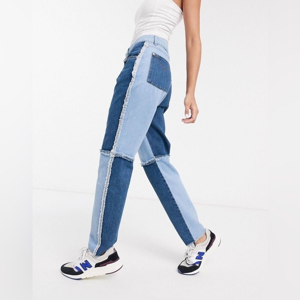 Nwt The Ragged Priest Mom Jeans In Quarter Panel Denim Patchwork 26 — image 6 of 8